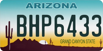 AZ license plate BHP6433