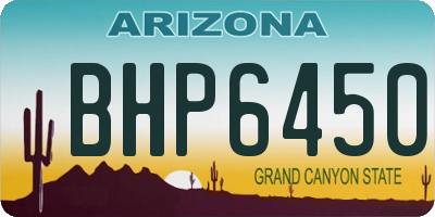 AZ license plate BHP6450