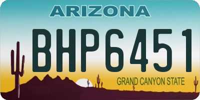AZ license plate BHP6451