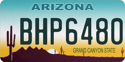 AZ license plate BHP6480