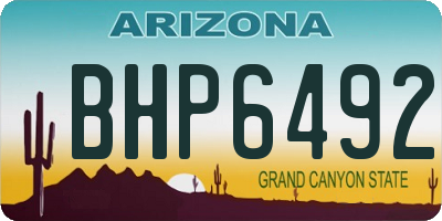 AZ license plate BHP6492