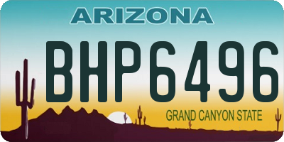 AZ license plate BHP6496
