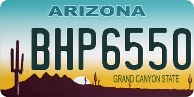 AZ license plate BHP6550