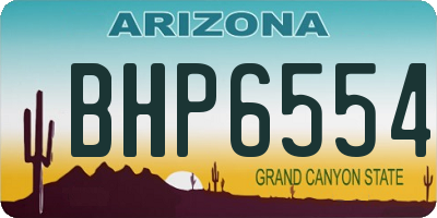 AZ license plate BHP6554
