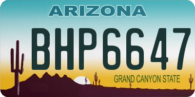 AZ license plate BHP6647