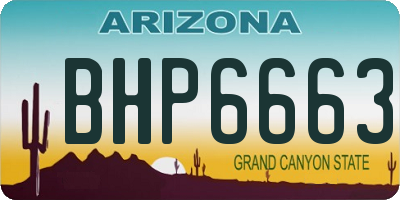 AZ license plate BHP6663