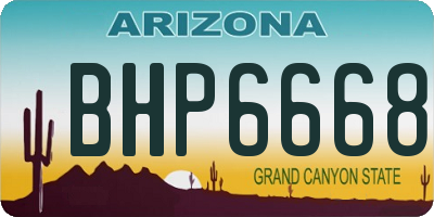 AZ license plate BHP6668