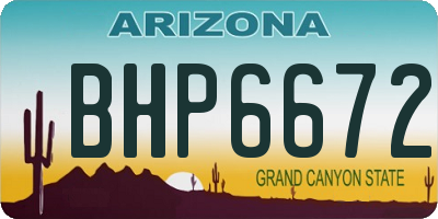 AZ license plate BHP6672