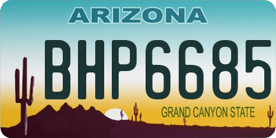 AZ license plate BHP6685