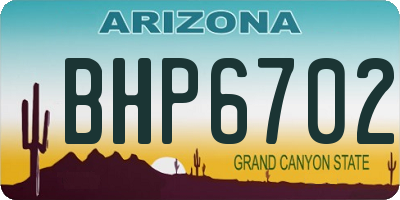 AZ license plate BHP6702