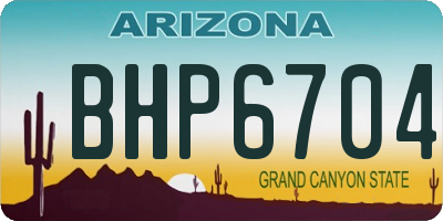 AZ license plate BHP6704