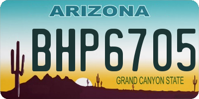AZ license plate BHP6705