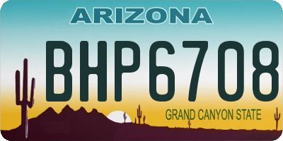 AZ license plate BHP6708