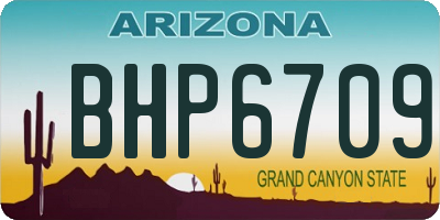 AZ license plate BHP6709