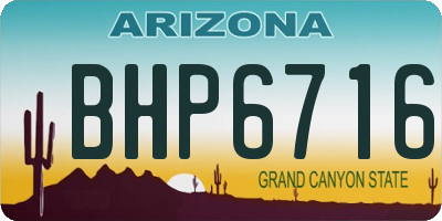 AZ license plate BHP6716