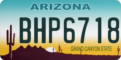 AZ license plate BHP6718