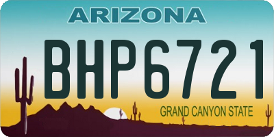 AZ license plate BHP6721