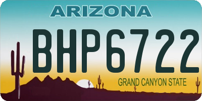 AZ license plate BHP6722