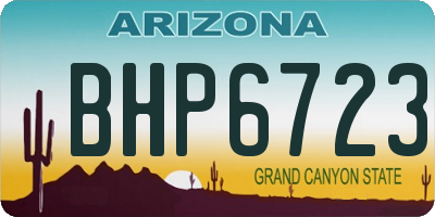 AZ license plate BHP6723