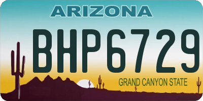 AZ license plate BHP6729
