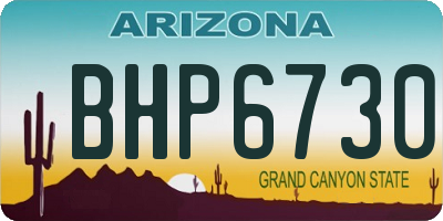 AZ license plate BHP6730