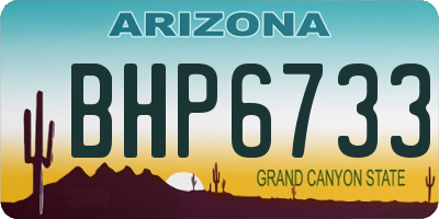 AZ license plate BHP6733