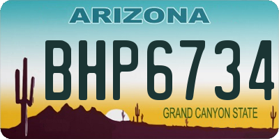 AZ license plate BHP6734