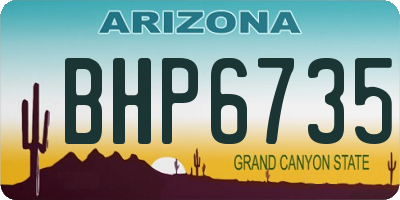 AZ license plate BHP6735