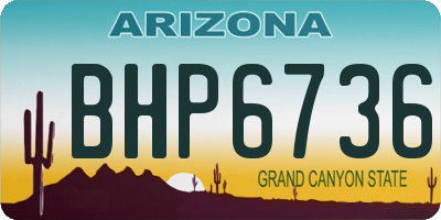 AZ license plate BHP6736
