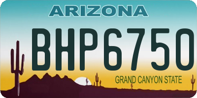 AZ license plate BHP6750