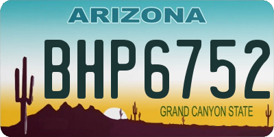 AZ license plate BHP6752