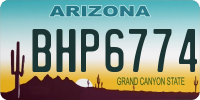 AZ license plate BHP6774