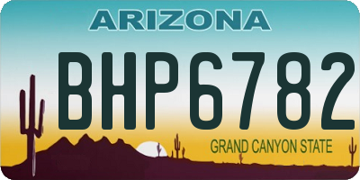 AZ license plate BHP6782