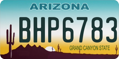 AZ license plate BHP6783