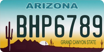 AZ license plate BHP6789