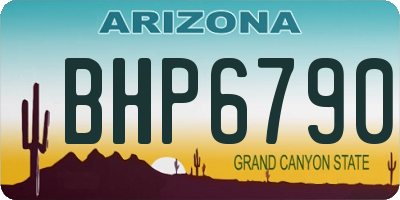 AZ license plate BHP6790