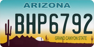 AZ license plate BHP6792