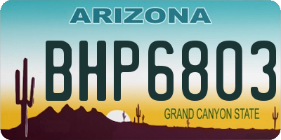 AZ license plate BHP6803