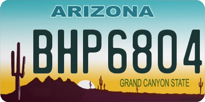 AZ license plate BHP6804