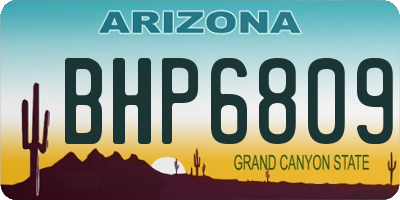 AZ license plate BHP6809