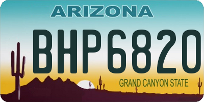 AZ license plate BHP6820