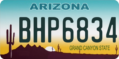 AZ license plate BHP6834