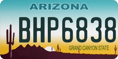 AZ license plate BHP6838