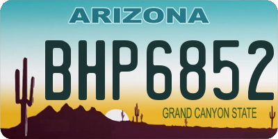 AZ license plate BHP6852
