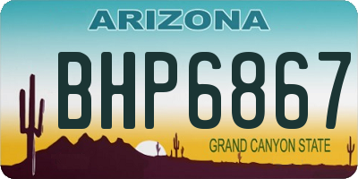 AZ license plate BHP6867