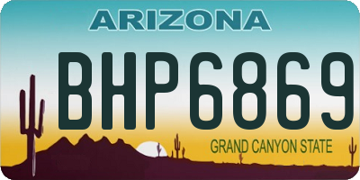 AZ license plate BHP6869