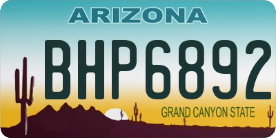 AZ license plate BHP6892