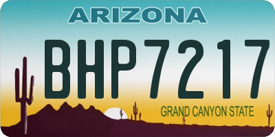 AZ license plate BHP7217