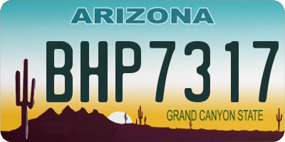 AZ license plate BHP7317