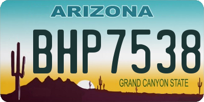 AZ license plate BHP7538